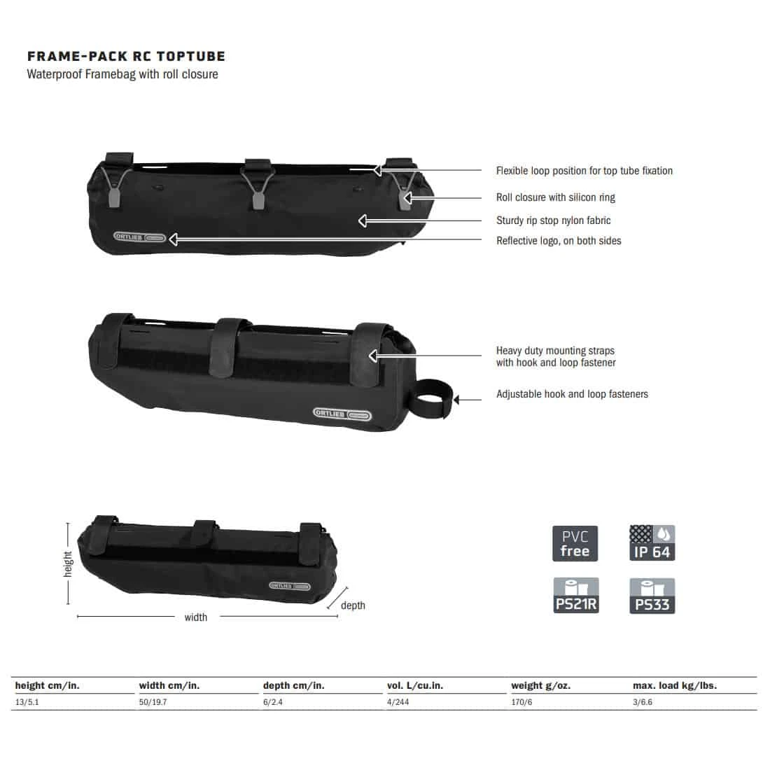 Ortlieb Frame-Pack RC Toptube Rahmentasche (4 L) 4 Ortlieb Frame-Pack RC Toptube Rahmentasche (4 L) - Image 4