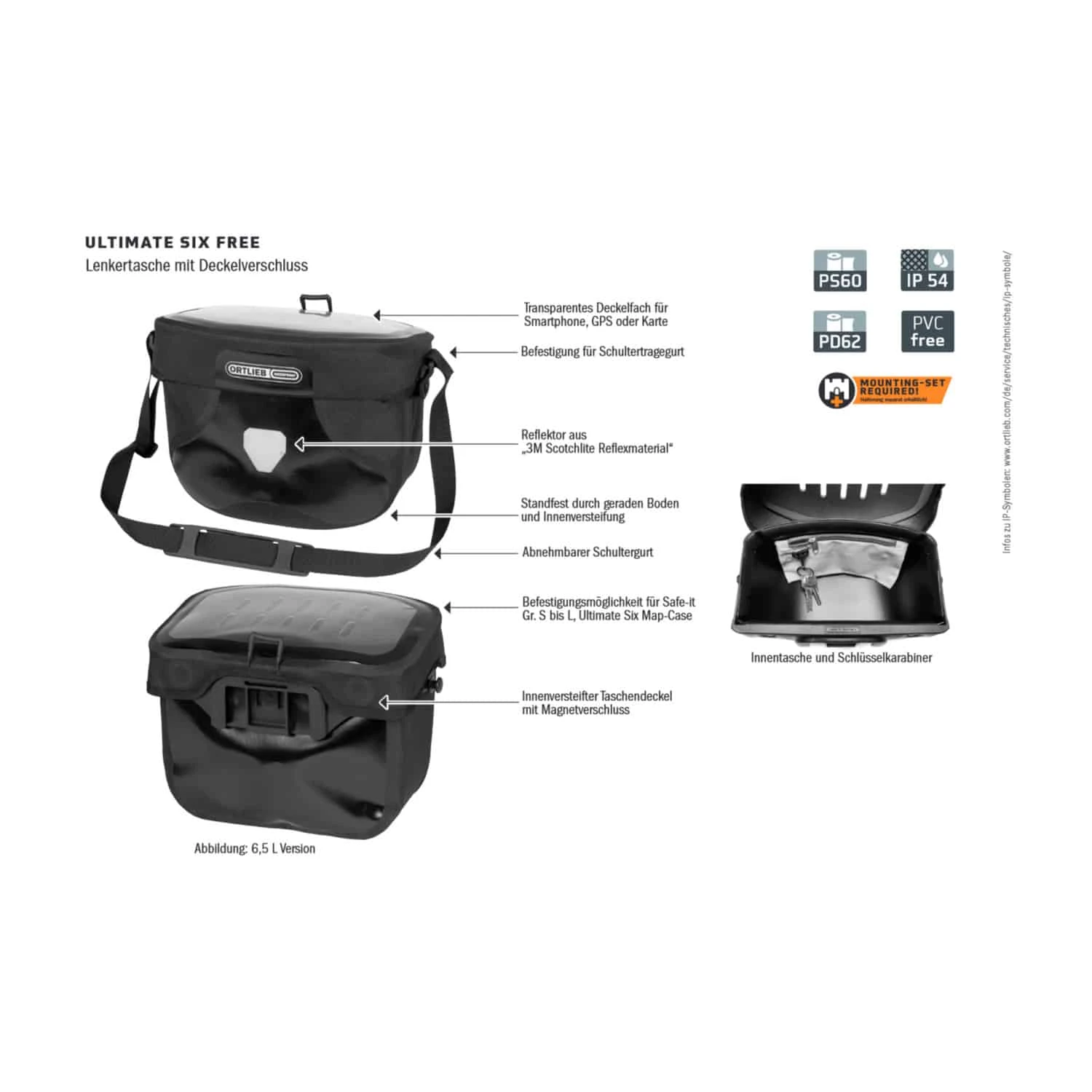 Ortlieb Ultimate Six Free Lenkertasche (6,5 L) 7 Ortlieb Ultimate Six Free Lenkertasche (6,5 L) - Image 7