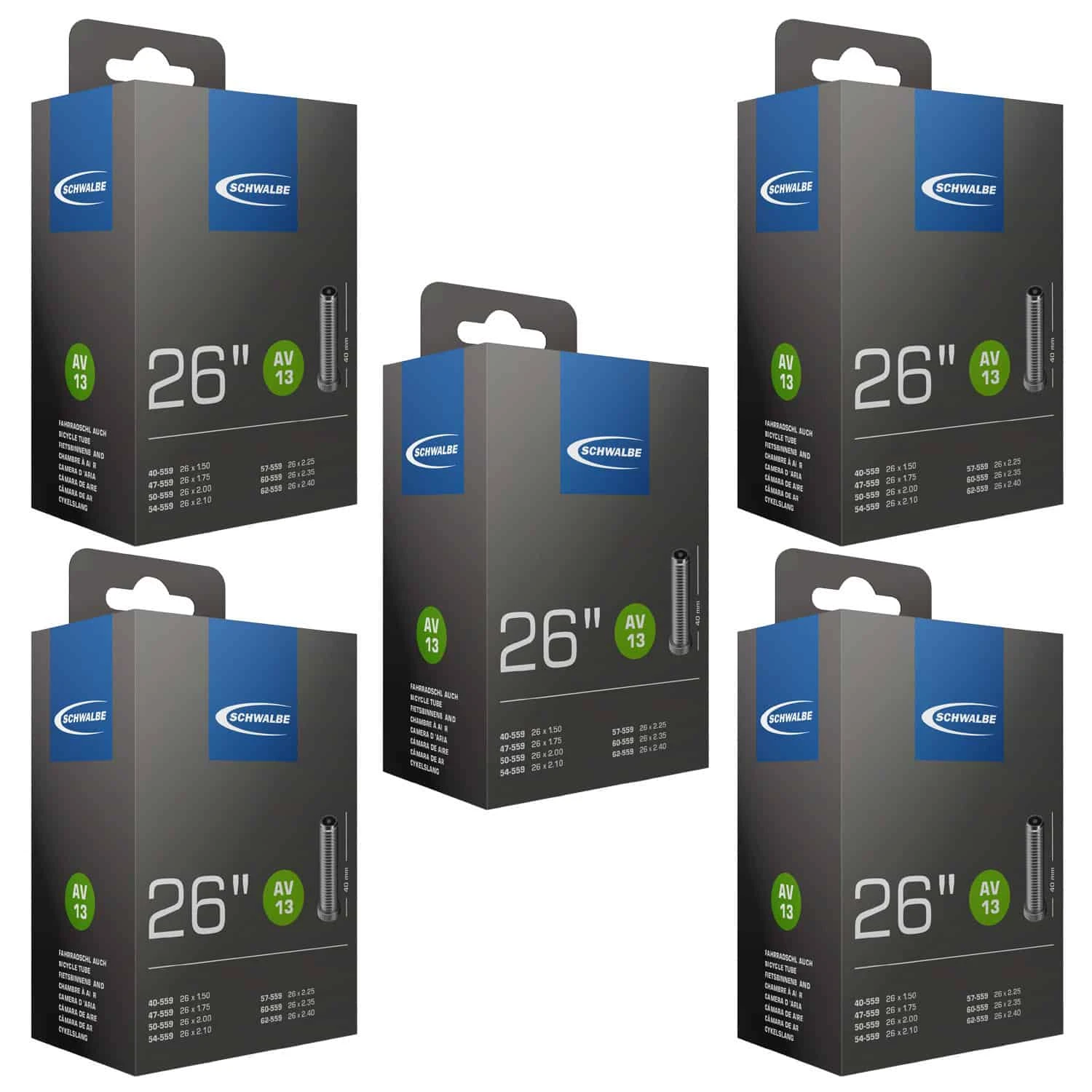 Schwalbe AV 13 Fahrradschlauch (26") 5er-Set 1 Schwalbe AV 13 Fahrradschlauch (26") 5er-Set