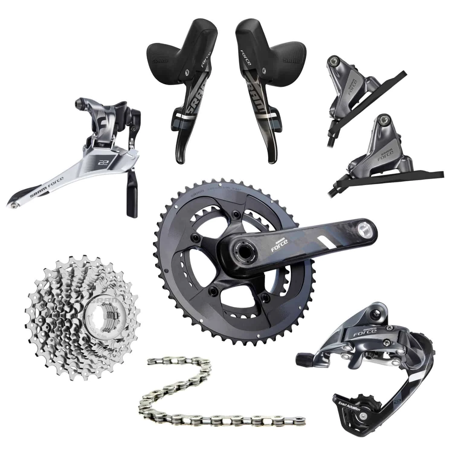 SRAM Force 22 Rennrad 2 X 11-fach Schalt-Gruppe 1 SRAM Force 22 Rennrad 2 X 11-fach Schalt-Gruppe
